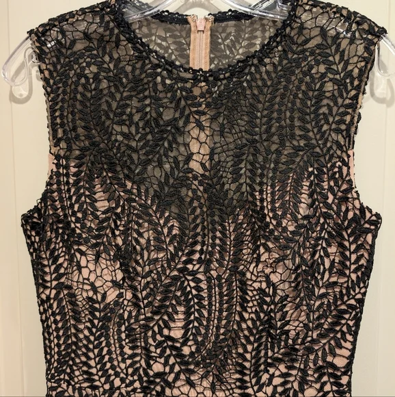 Dress the Population Shane Black Vine Lace Midi Dress Size Small - Picture 3 of 10